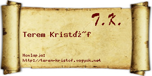 Terem Kristóf névjegykártya